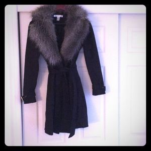 Kenneth Cole Faux Fur Trench Coat